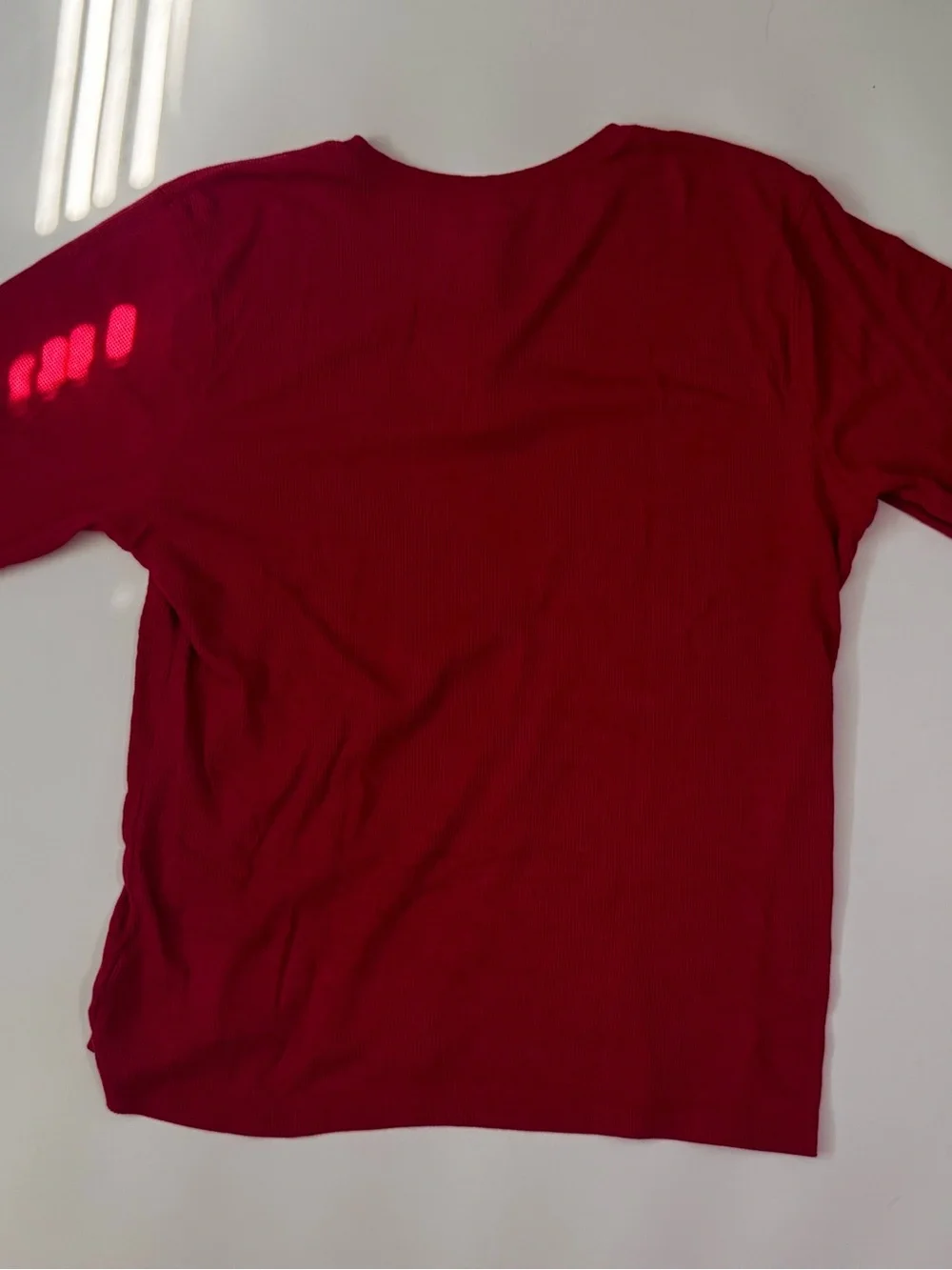 Old Navy Red Waffle Knit Henley Shirt